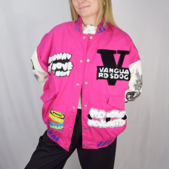 Ladies New Reversible Varsity Jacket Size Large - Picture 1 of 4